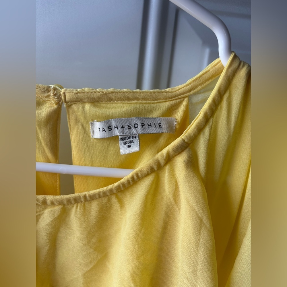 Tash Sophie Ruffle Tiered Mini Dress Originally $80 Size M Yellow Dress - Picture 3 of 5